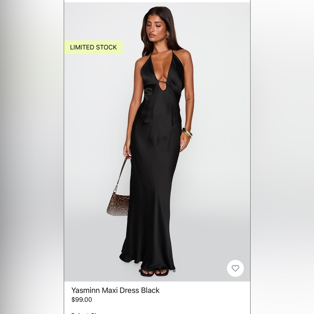 Princess Polly Yasminn Maxi Dress Black Size 6